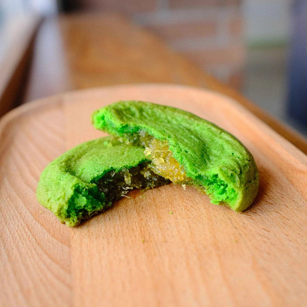 Front View of cross section of Pina Pandan Cookie