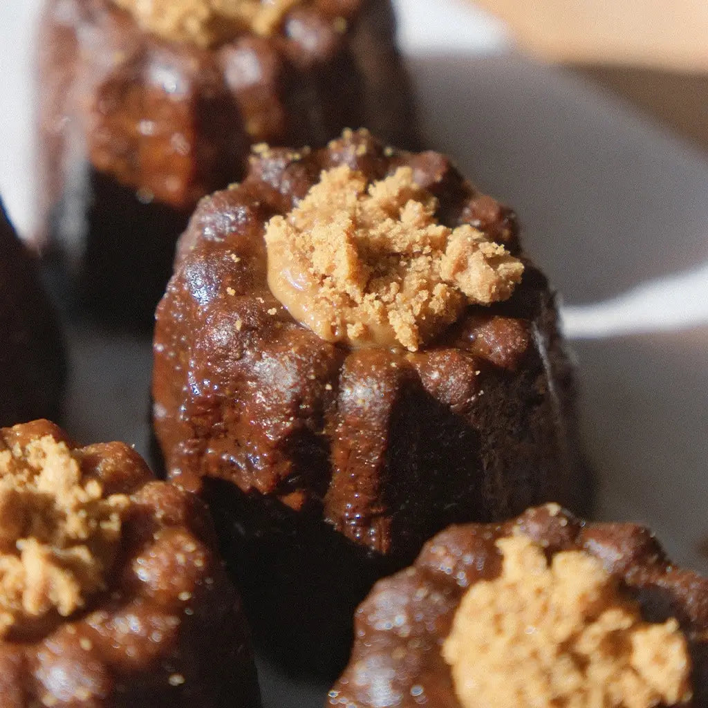 Close Up View of Biscoff Canele Assortment