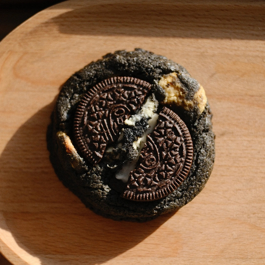 Top View of Black Sesame Oreo Cookie