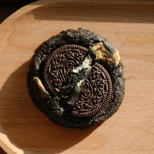Top View of Black Sesame Oreo Cookie