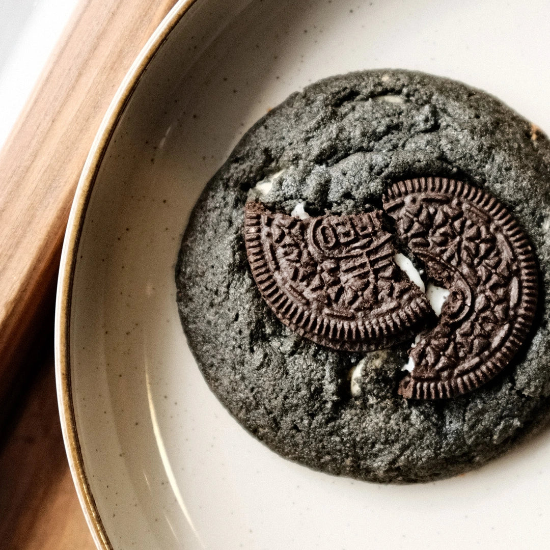 Top View of Black Sesame Oreo Cookie