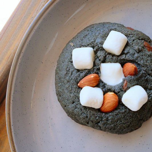 Top View of Black Sesame Rocky Road Cookie