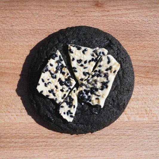 Top View of Black Sesame White Chocolate Cookie