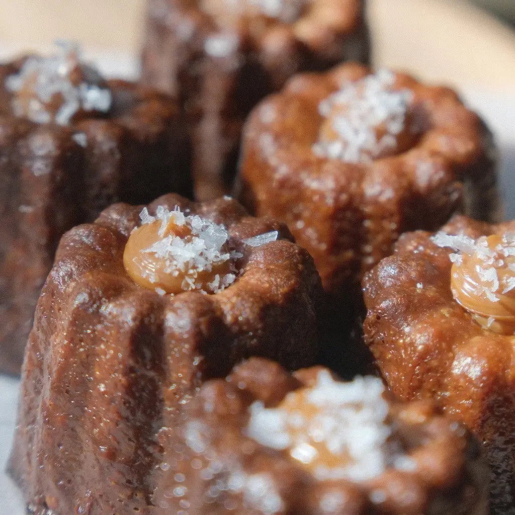 Close Up View of Salted Dulce De Leche Canele Assortment