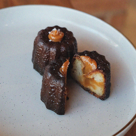 Top view of Salted Dulce De Leche Canele