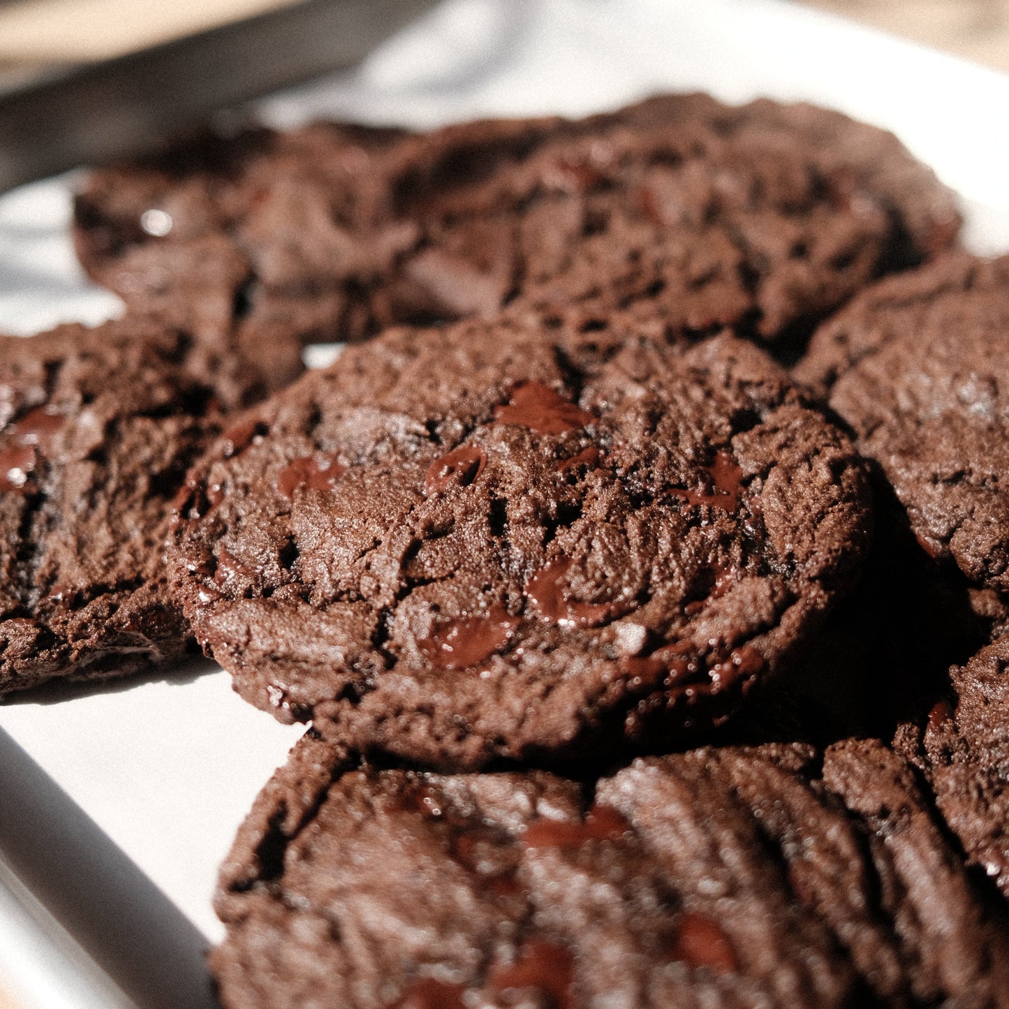 A tray of Vietnamese Mocha cookies.