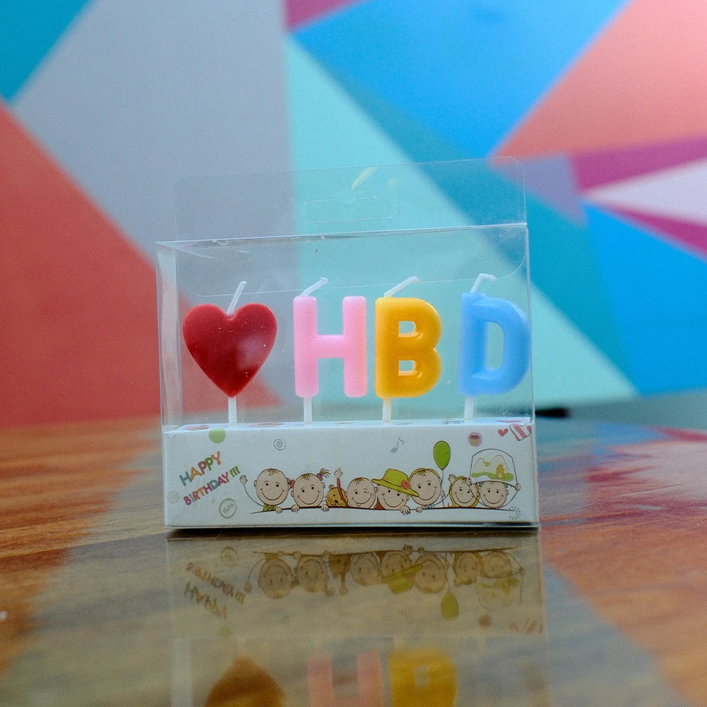 Front View of HBD Candle Set