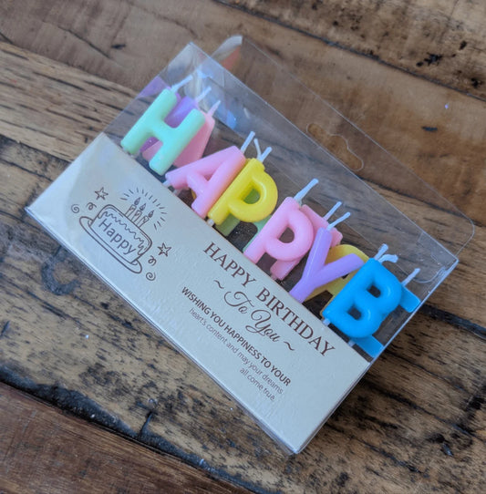 Top View of Happy Birthday Candle Set