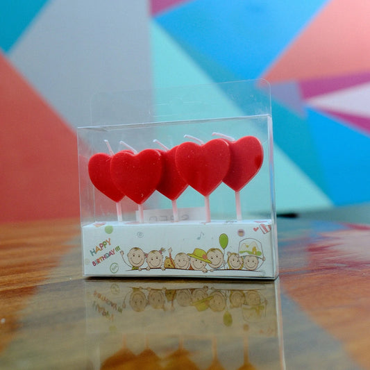 Front View of Heart Candle Set