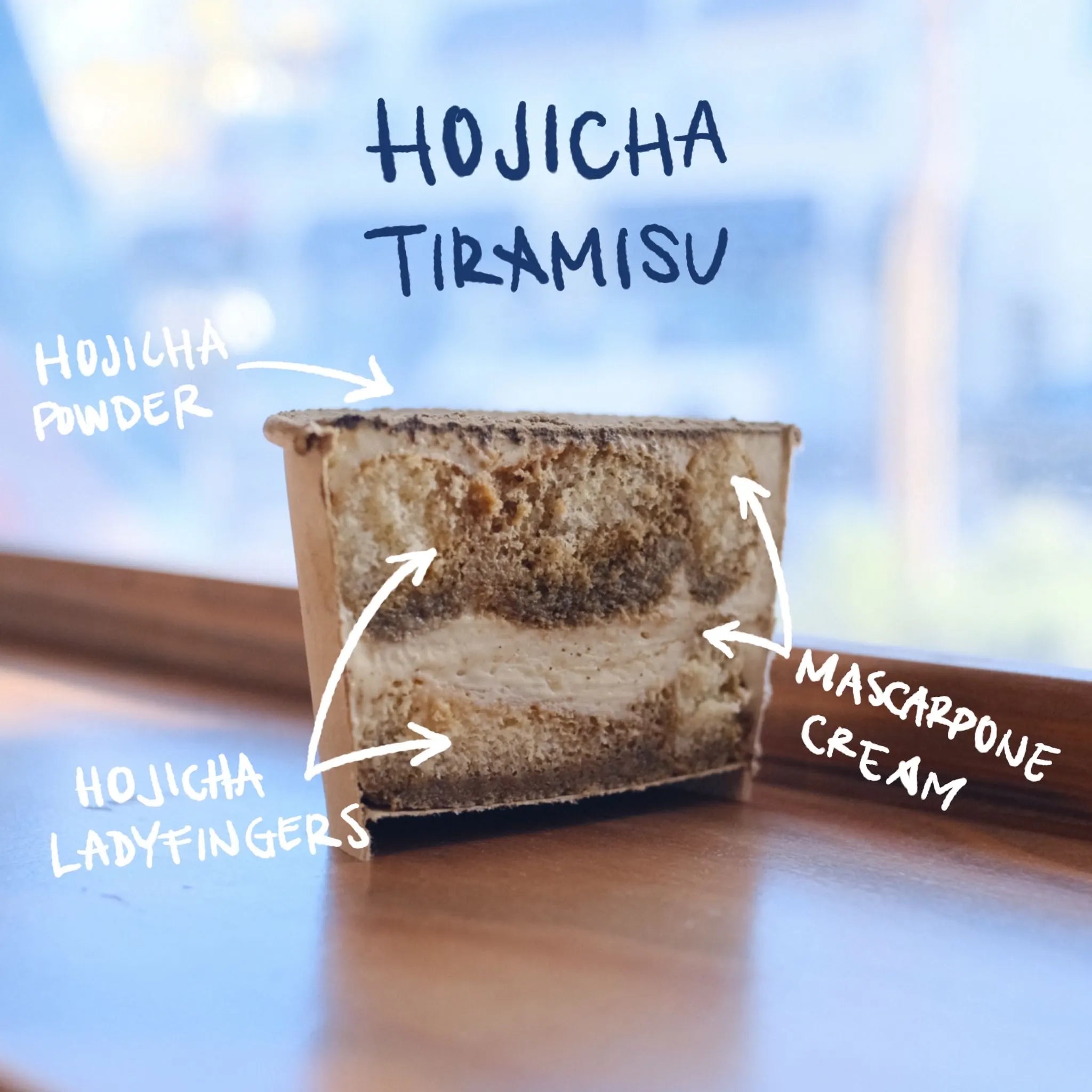 Front View of Hojicha Tiramisu