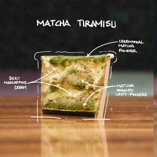 Front View of Matcha Tiramisu Cup