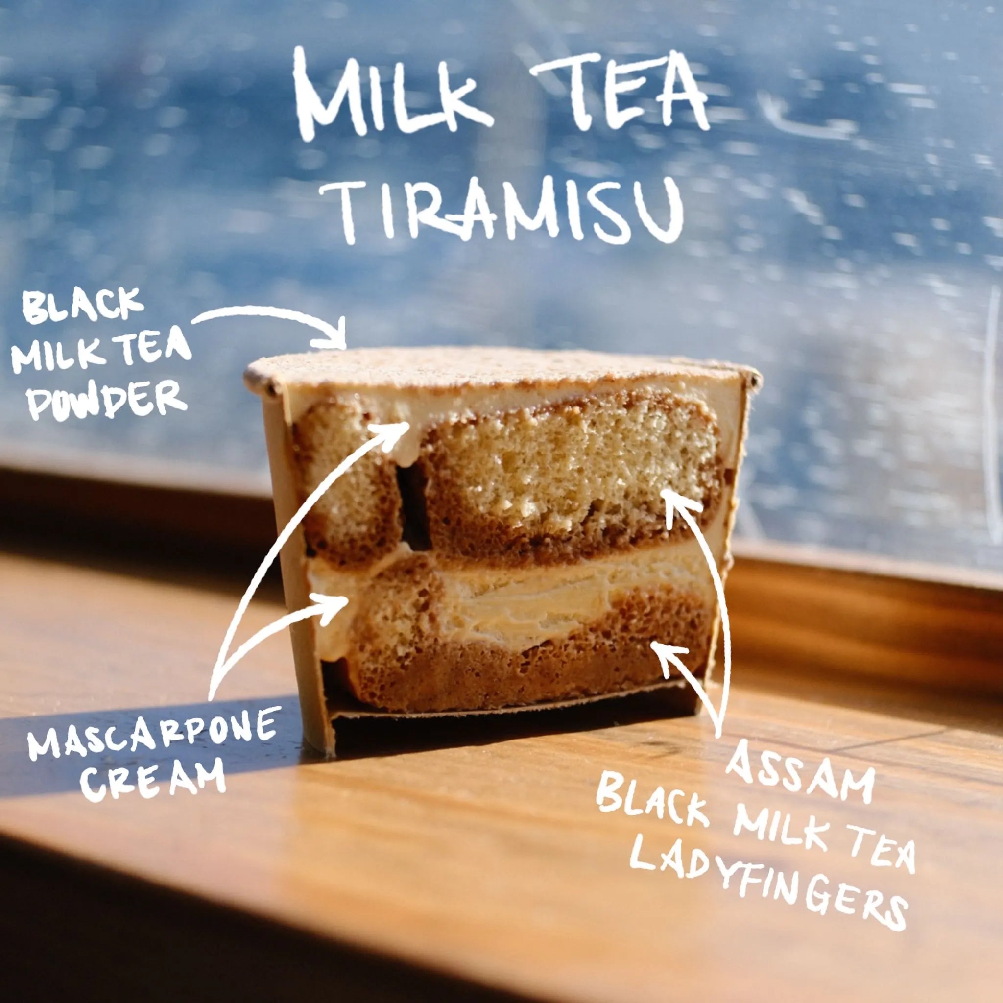 Front View of Milk Tea Tiramisu