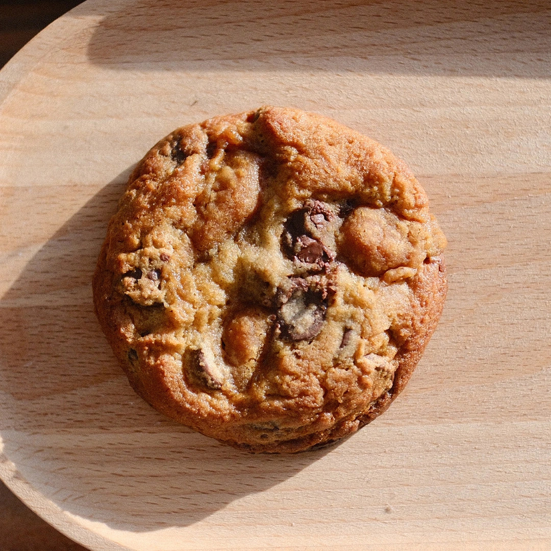 Top View of Miso Toffee Chocolate Chip Cookie