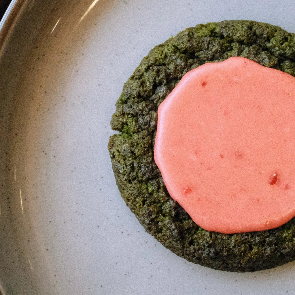 Top View of Strawberry Matcha Cookie
