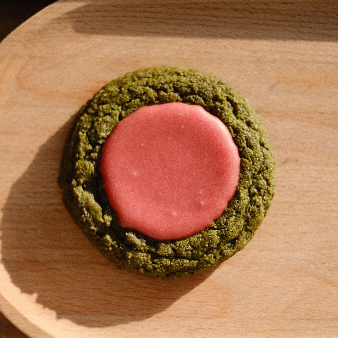 Top View of Strawberry Matcha Cookie