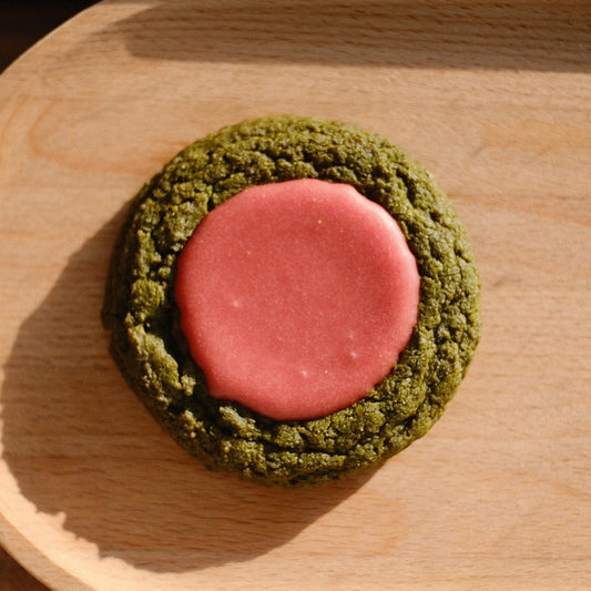 Top View of Strawberry Matcha Cookie