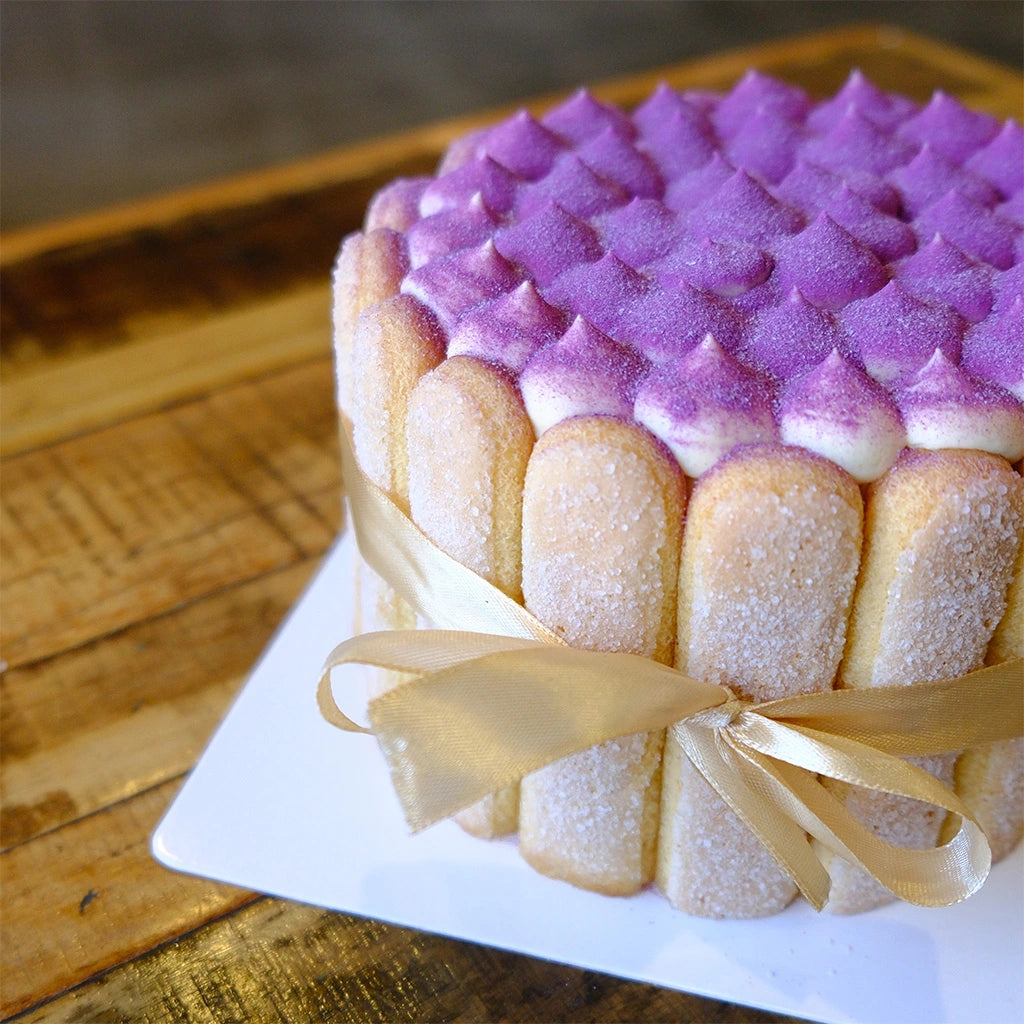 Front View of Ube Tiramisu Cake