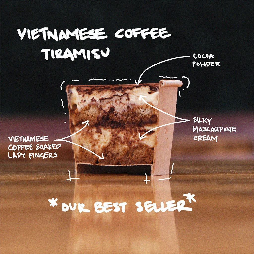 Front View of Vietnamese Coffee Tiramisu Cup